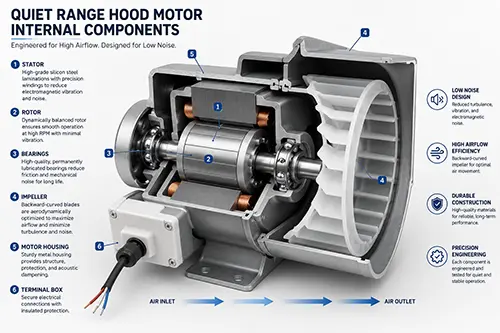 How Is a Quiet Range Hood Motor Engineered?