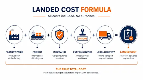 Landed cost calculation formula for OEM blower motors