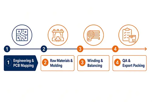 Four phases of range hood motor production lead times