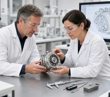 OEM engineers validating a custom range hood motor prototype