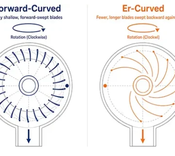 Forward vs backward curved centrifugal fans for range hoods
